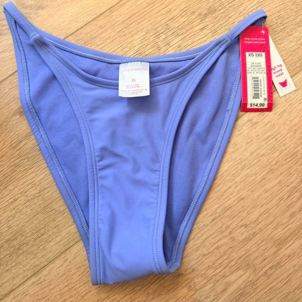 Periwinkle High Leg Bikini Bottoms NWT Y2K Swimwear Xhilaration